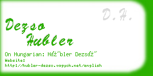 dezso hubler business card